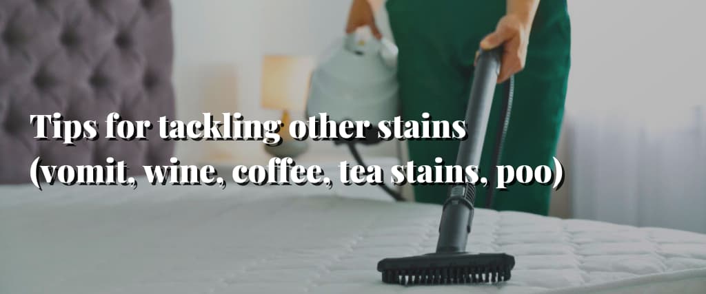 Tips for tackling other stains (vomit, wine, coffee, tea stains, poo)